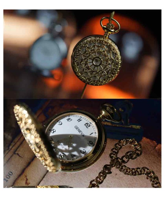 Infinity Pocket Watch V3 Gold Case White Dial