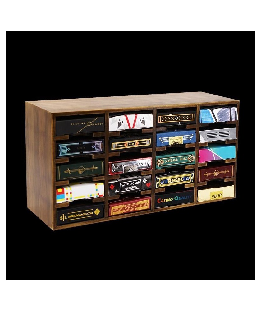 Deck Shelf 20 decks display pentru carti de joc din lemn Jucarie si