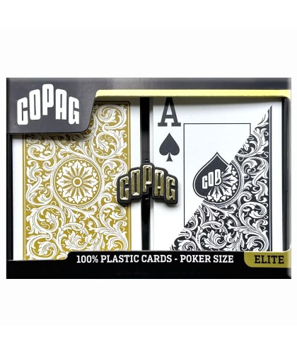Set 2 Pachete Copag 1546 100% Plastic Black Gold