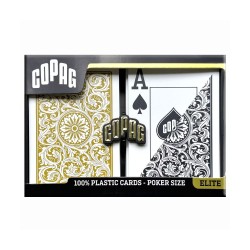 Set 2 Pachete Copag 1546 100% Plastic Black Gold