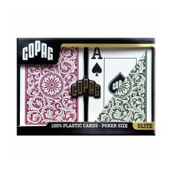 Set 2 Pachete Copag 1546 100% Plastic Green Burgundy