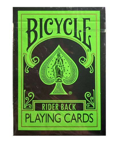 Cutia Bicycle Reverse Green Rider Back, design inversat verde pe negru
