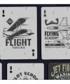 Jet Fighter Playing Cards – detaliu Flight Tours, temă aviație retro