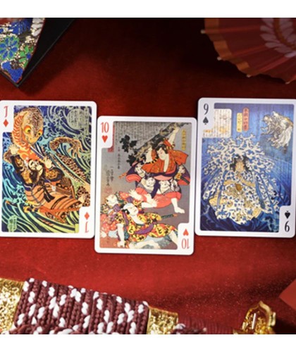 Kuniyoshi playing cards – scene de luptă japoneză