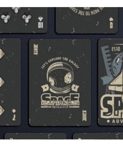 Cutia Space Adventure Playing Cards și Joker cu cască de astronaut