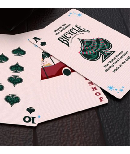 Cărți de joc Bicycle Home for the Holidays – detalii ilustrații