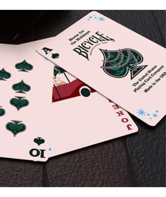 Cărți de joc Bicycle Home for the Holidays – detalii ilustrații