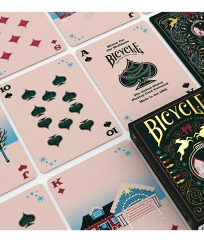Fața cărților Bicycle – simboluri tematice de Crăciun