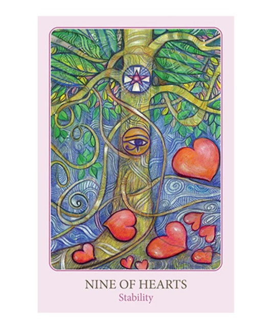 The Tarot of Light – Nine of Hearts Stability card illustration