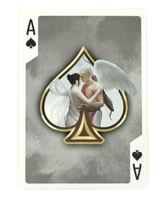 Bicycle Cupid Playing Cards – As de Pică ilustrat artistic cu tema iubirii mitologice