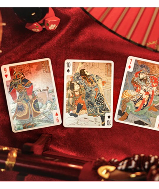 Kuniyoshi Special Edition Playing Cards – detaliu ilustrație holo-foil inspirată din Kuniyoshi