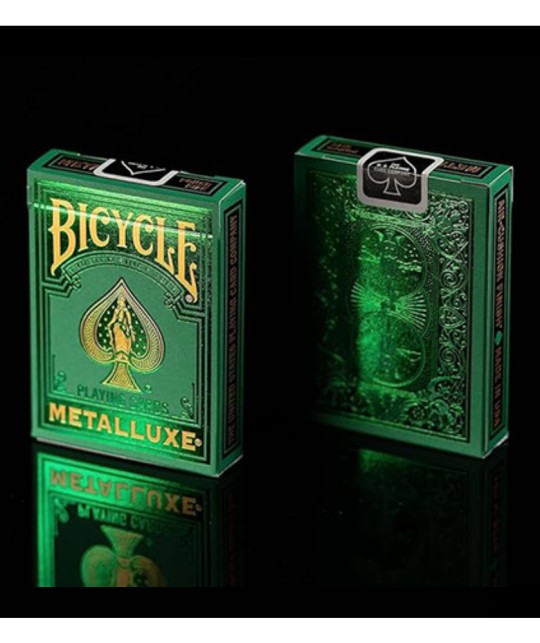 Bicycle Metalluxe Green Playing Cards – cărți față cu design clasic Bicycle