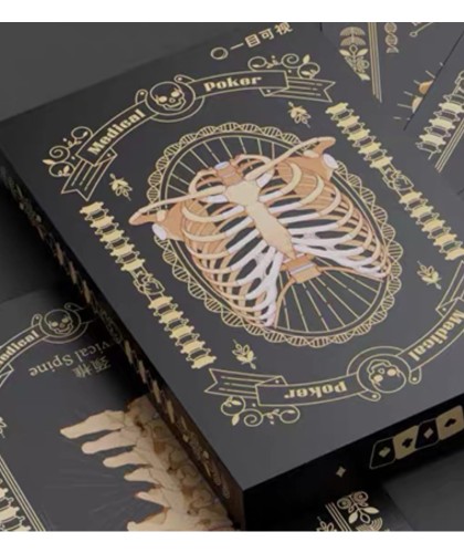 Medical Poker Black Playing Cards – cutie cu ilustrație anatomică premium