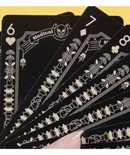 Medical Poker Black Playing Cards – evantai de cărți cu design medical