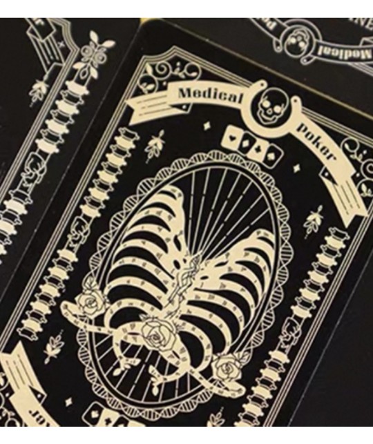 Medical Poker Black Playing Cards – detalii cărți cu oase și structuri anatomic