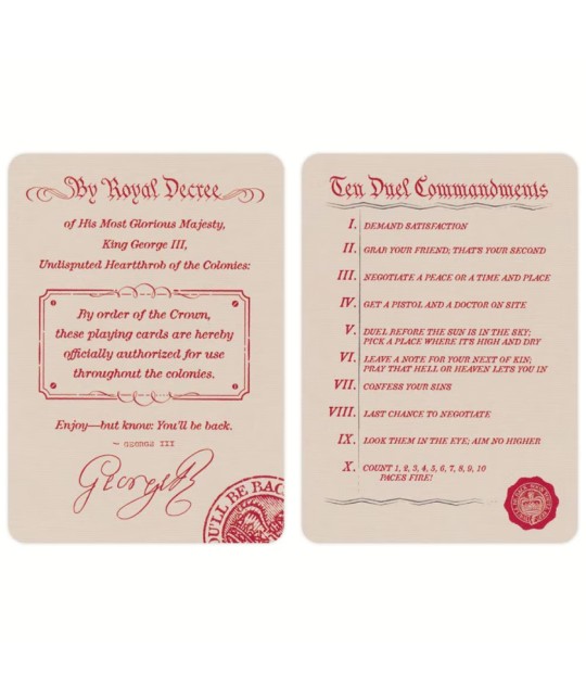 Hamilton Playing Cards Theory11 personaje musical