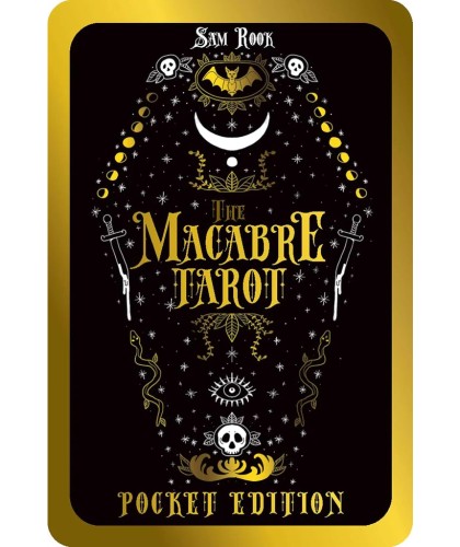 Rockpool Macabre Tarot Pocket Edition – cărți tarot originale în cutie metalică, design artistic simbolic