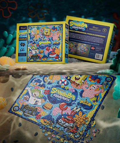 Detaliu artwork puzzle SpongeBob SquarePants Theory11 – personaje iconice