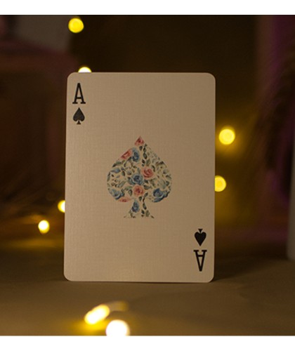 Ace of Spades card from Flower Deck Roses Playing Cards with floral illustration