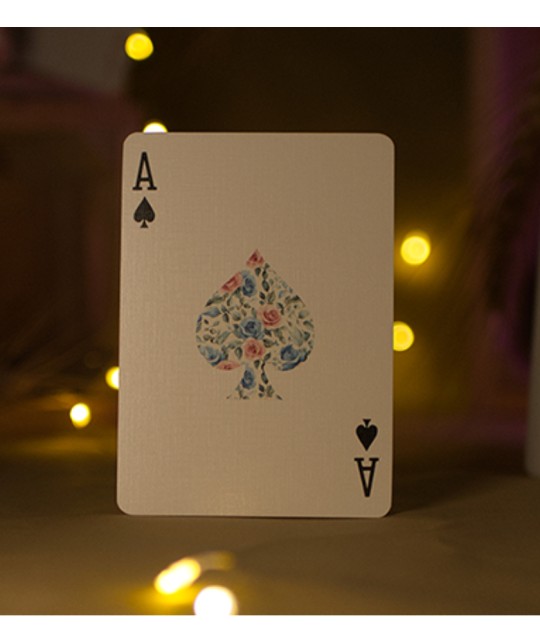 Ace of Spades card from Flower Deck Roses Playing Cards with floral illustration