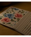 Floral playing card from Flower Deck Roses featuring rose illustration
