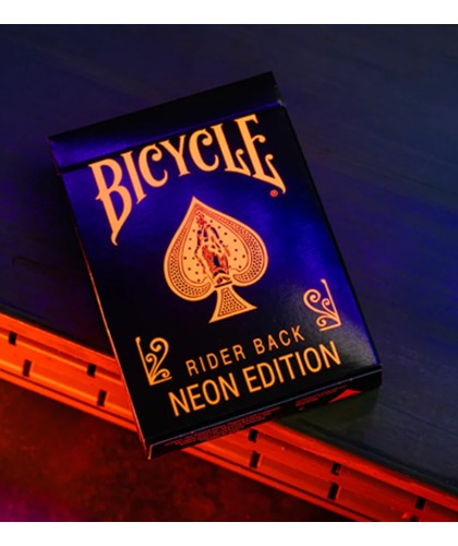 Bicycle Neon Solar-Orange Rider Back Playing Cards – cutie ediție neon cu design portocaliu fluorescent