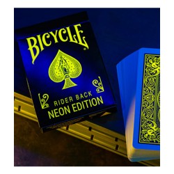Bicycle Neon Rider Back Yellow-Starburst Playing Cards