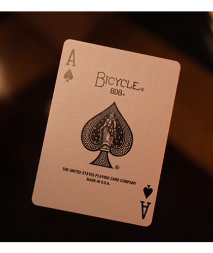 As de Pică din Bicycle Metallic Ruby Playing Cards cu detalii metalice