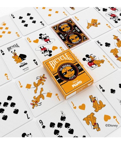 fețe cărți Bicycle Disney Pluto Playing Cards cu personaje Pluto și Mickey Mouse
