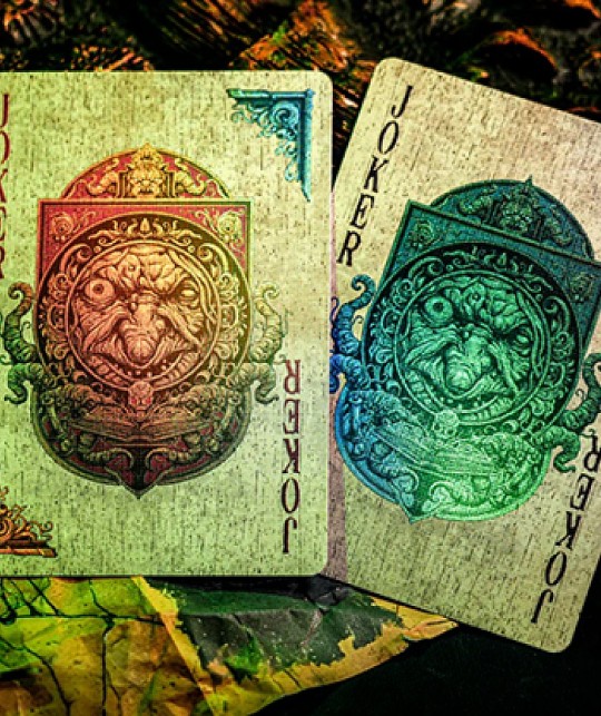 Keyhole Reflections on the Wall Playing Cards Jokers