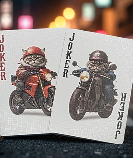 Biker Cats Playing Cards