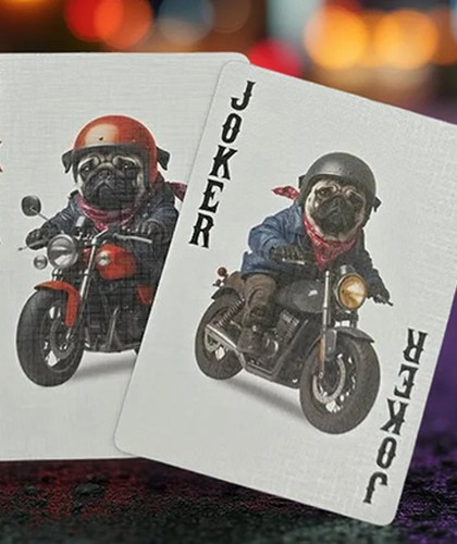 Biker Dogs Playing Cards Jokers