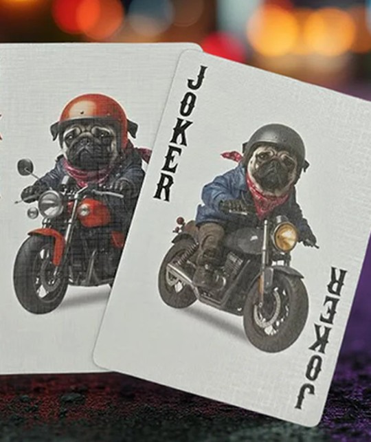 Biker Dogs Playing Cards Jokers