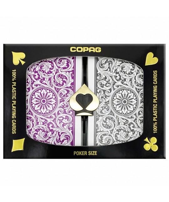 Copag Plastic Set Purple Grey Jumbo Carti de Poker
