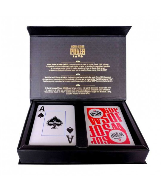 Copag Plastic Set WSOP Red Black Jumbo - Carti de poker