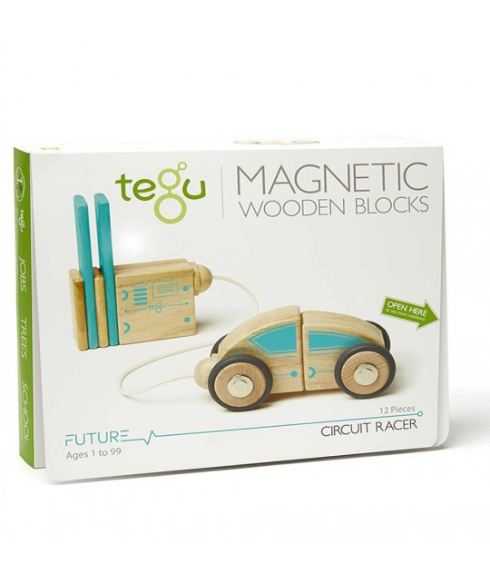 Set din lemn magnetic Circuit Racer, Tegu