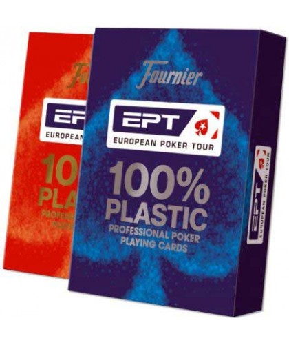 Set 2 pachete carti de joc poker, oficiale, European Poker Tour (EPT), 100% Plastic