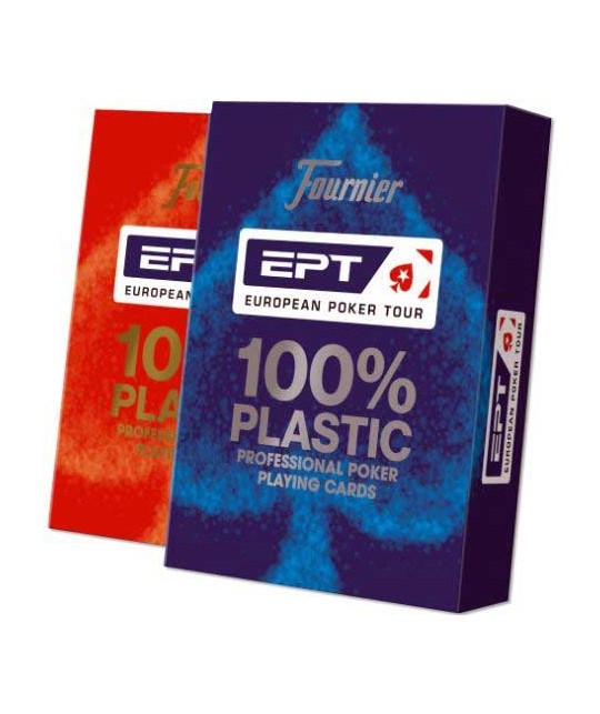 Set 2 pachete carti de joc poker, oficiale, European Poker Tour (EPT), 100% Plastic