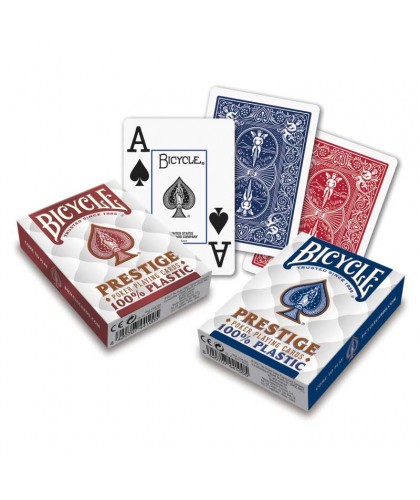 Set 2 pachete carti de joc poker, Bicycle Prestige, 100% Plastic