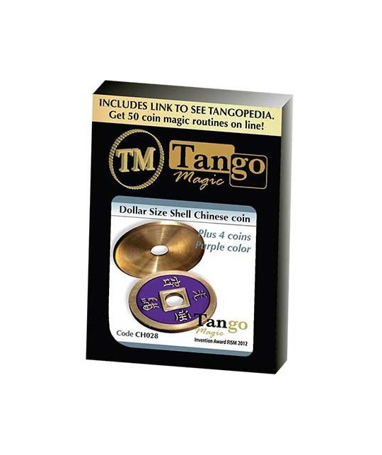 Dollar Size Shell Chinese Coin Purple by Tango Magic